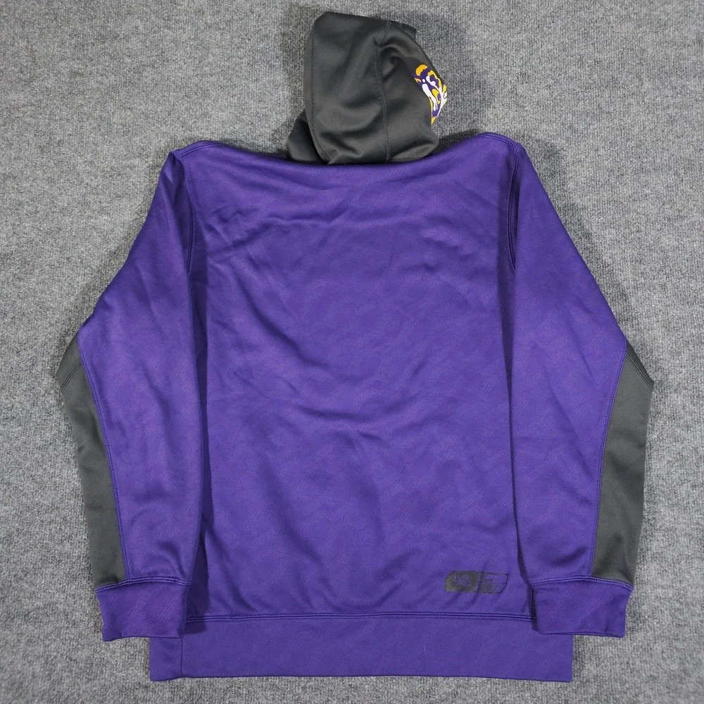 Nike LSU Tigers Hoodie Men's M Purple‎ Therma-Fit Sweatshirt NCAA Authentic